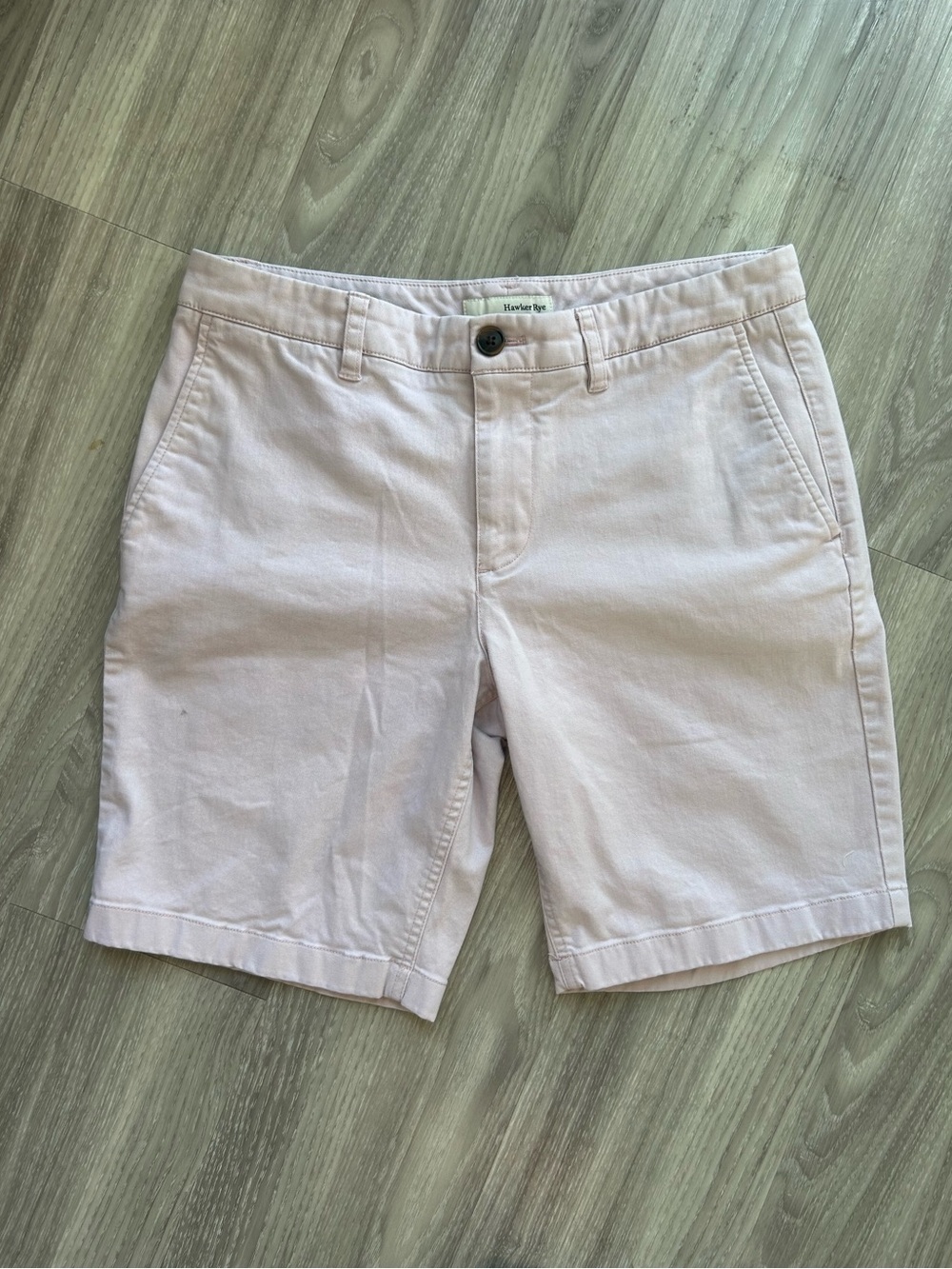 Hawker Rye | 9" Flat Front Shorts in Light Pink (30" Waist)
